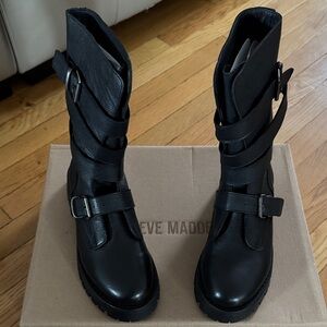 Steve Madden-Trenton-Strappy Lug Sole Boots